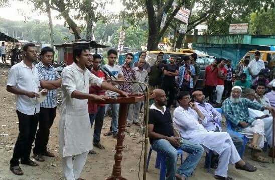 গোলাপগঞ্জের ঢাকাদক্ষিণে চুরি ডাকাতি ছিনতাইর প্রতিবাদে সভা