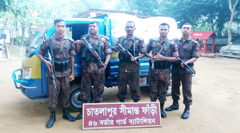 কুলাউড়ায় বিজিবির অভিযানে ৮৭০ কেজি চা পাতা এবং পিকআপ ভ্যান আটক