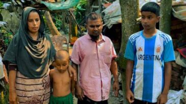 ঈদের মাংস বিতরনকালে ফুড ফর অল এর কাছে ক্যান্সার আক্রান্ত অসহায় পিতার আর্তনাদ