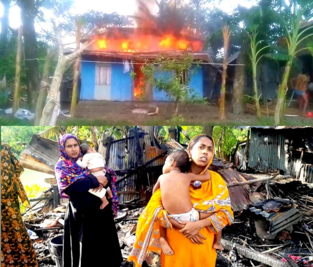 অগ্নিকাণ্ডে নিঃস্ব চার সদস্যের পরিবার, নগদ টাকা, স্বর্ণালংকার ও গুরুত্বপূর্ণ কাগজপত্র পুড়ে ছাই