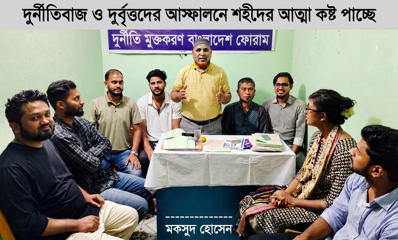দুর্নীতিবাজ ও দুর্বৃত্তদের আস্ফালনে শহীদদের আত্মা কষ্ট পাচ্ছে —– মকসুদ হোসেন